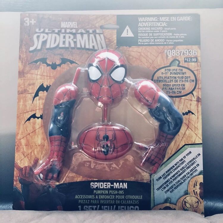 Halloween pumpkin push in Spider-Man