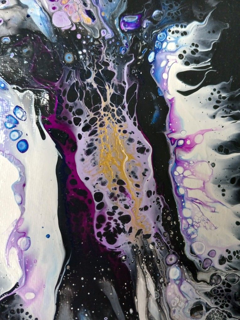 "Interstellar Change" 5 x 7 inch Pour Painted Canvas