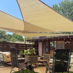 NEW Patio Awning Sun Shade Canopy Top Sail 12x12x17 Feet Triangle Sunshade