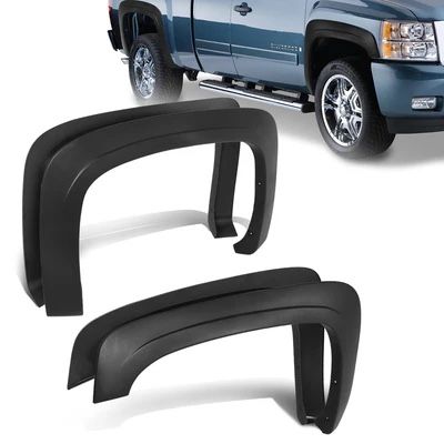 LA Zona Auto Parts 2007 to 2013 Chevrolet Silverado Paintable OEM STYLE Fender Flares Guardabarros Polvaderas Guardafango 