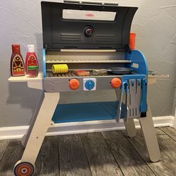 Melissa & Doug Deluxe Wooden BBQ Grill Smoker & Pizza Oven 62 Pieces Ages 3 And Up