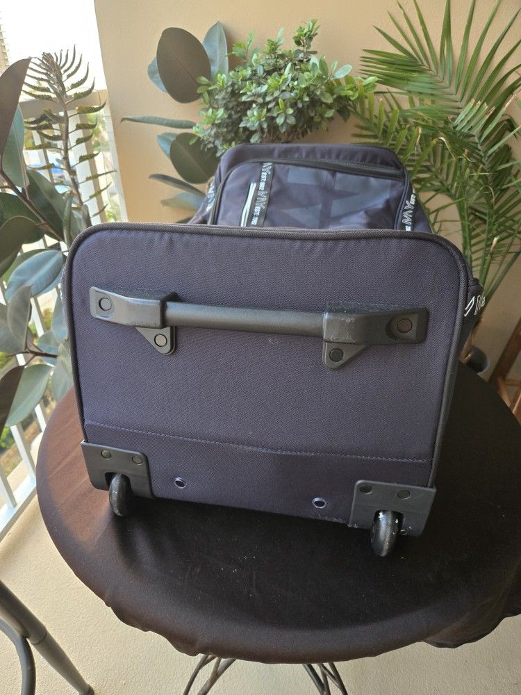 Marc New York Rolling Duffel Bag 29"x12"x13" Large Navy Travel Luggage