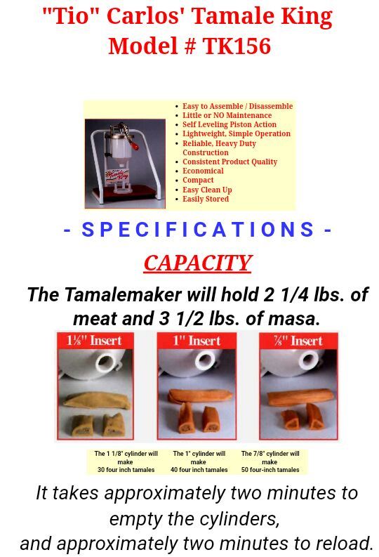 Tamale King TK156 Tio Carlos' Tamale King Tamale Maker