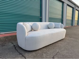 White Curved Sofa 84”