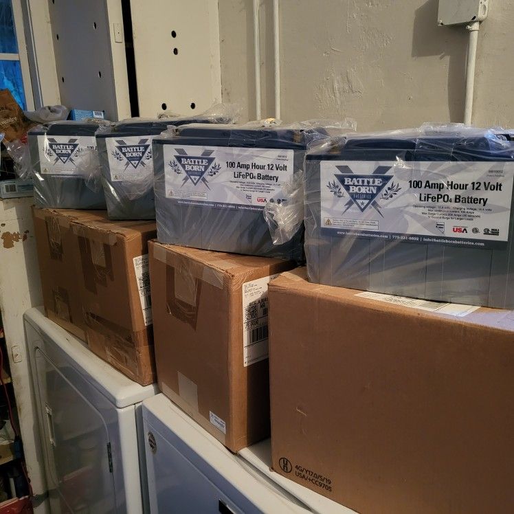 4 Brand New, Still In Original Packaging 100 Amp Hour Battle Born Lithium Batteries