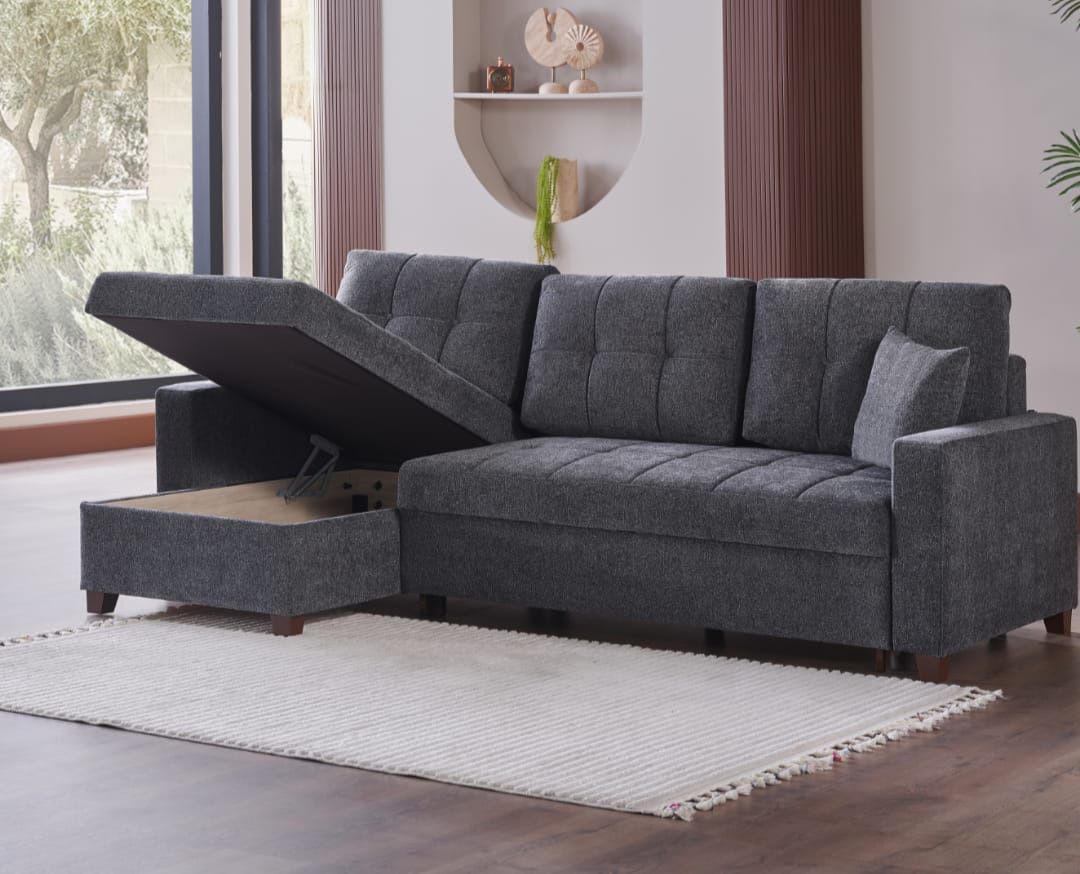 SLEEPER SECTIONAL GRAY101W x 37D x 36H (80W x 60D Sleeper