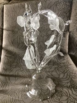 Crystal Dolphin Kissing Heart Wedding Cake Topper