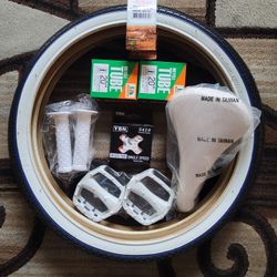 NEW Bicycle Bmx Parts Bundle 20" White