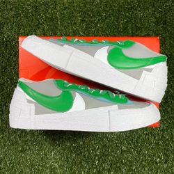 Nike Blazer Low Sacai Medium Grey Classic Green Size 10.5