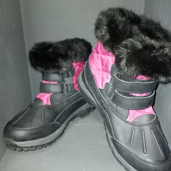 Black And Pink Snow Boots