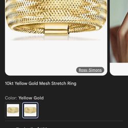 10 carrot Italian made gold ring, and piece of gold necklace