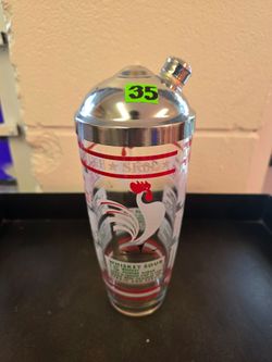 Vintage Hazel Atlas Rooster cocktail shaker, just $35