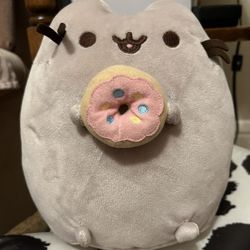 Pusheen Plush Holding A Donut