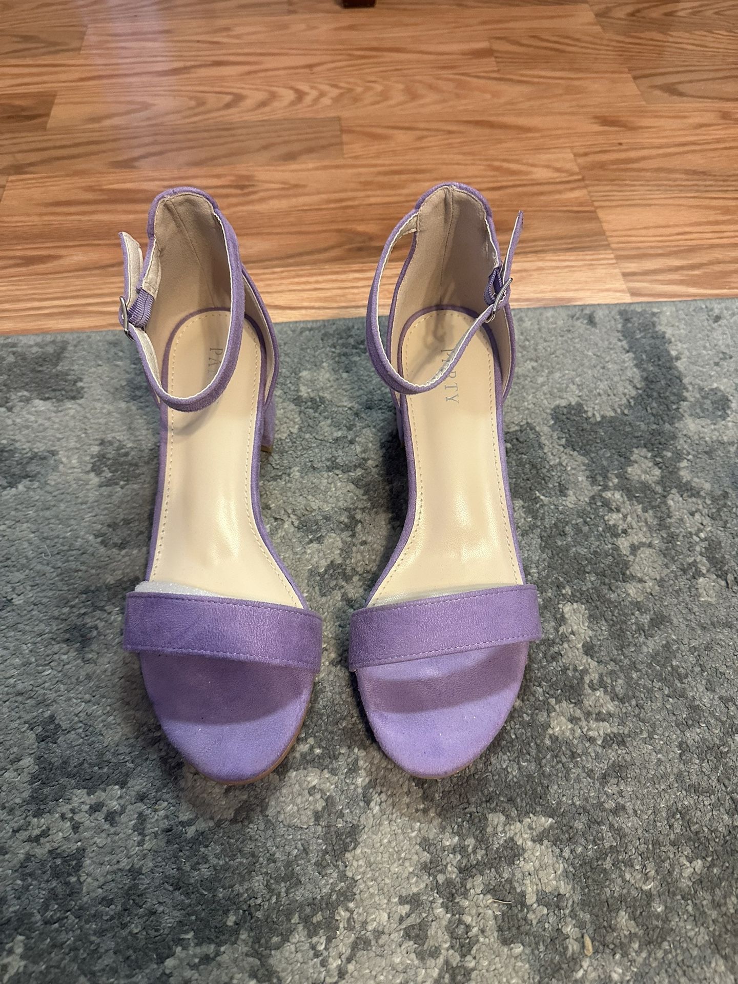 Purple Suede Heel Sandals