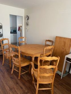 unique maple wood carved dining set 6 chairs and leaf
