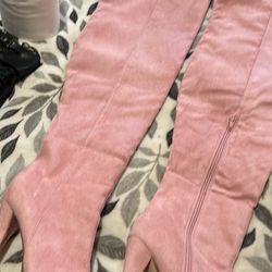 Fashion nova Baby Pink Thigh High Boots
