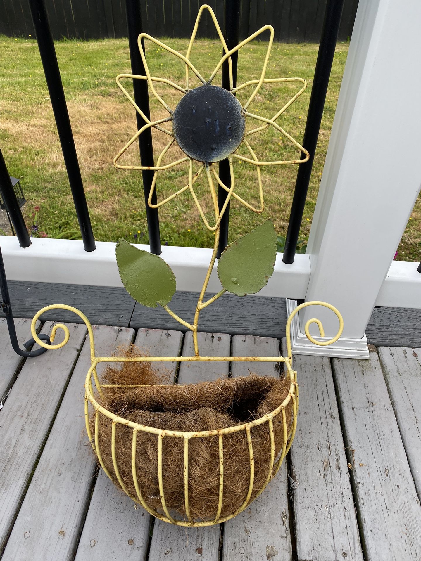 Sunflower Metal Planter
