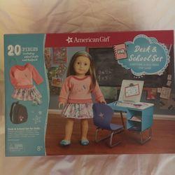 American Girl Doll Desk and School Set NIB