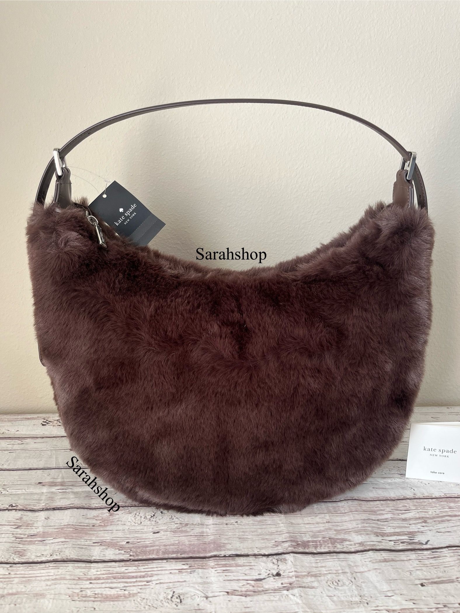 Kate Spade Nova Faux Fur Large Crescent Shoulder Bag