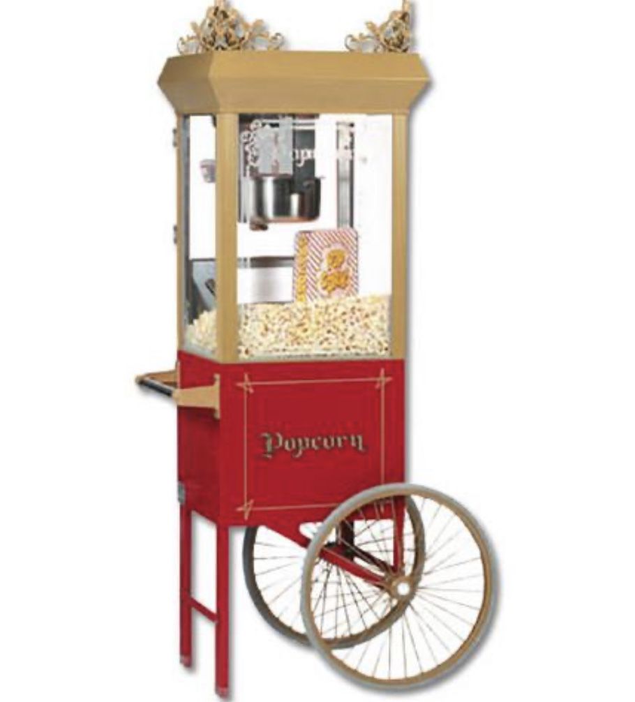 Popcorn Machine with Cart by Gold Medal Products Antique Deluxe 60 Special Model 2660GT