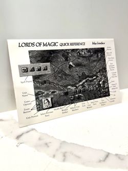 Lords of Magic Quick Reference Card PC Game Sierra Vintage 1997 Manual Insert