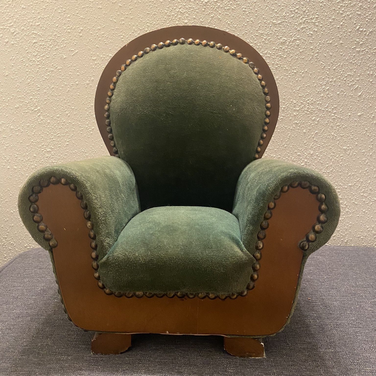 Antique American “Doll Chair”Heirloom Collection  Green Velvet 15" Tall