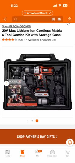 Shop BLACK+DECKER 20V Max Lithium-Ion Cordless Matrix 6 Tool Combo Kit with Storage Case