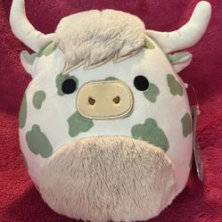 SQUISHMALLOWS 2024 Celestino the Green Spotted Highland Cow 7.5” NEW with Tags!