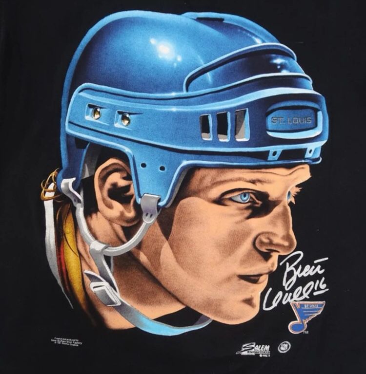 Vintage NHL Stanley Cup Champions St. Louis Blues Brett Hull Salem Sportswear Shirt