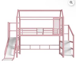 Cama Twin Incluye Colchón Escalera Y Resbaladilla 