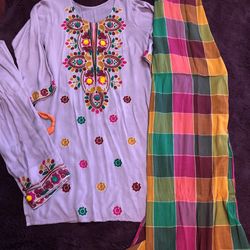Pakistani Indian Shalwar Kameez Embroidered Afghani Dress Desi Wear Suit Winter Fall Oitfit 