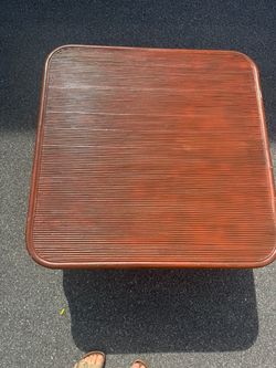 Square Rattan Side Table