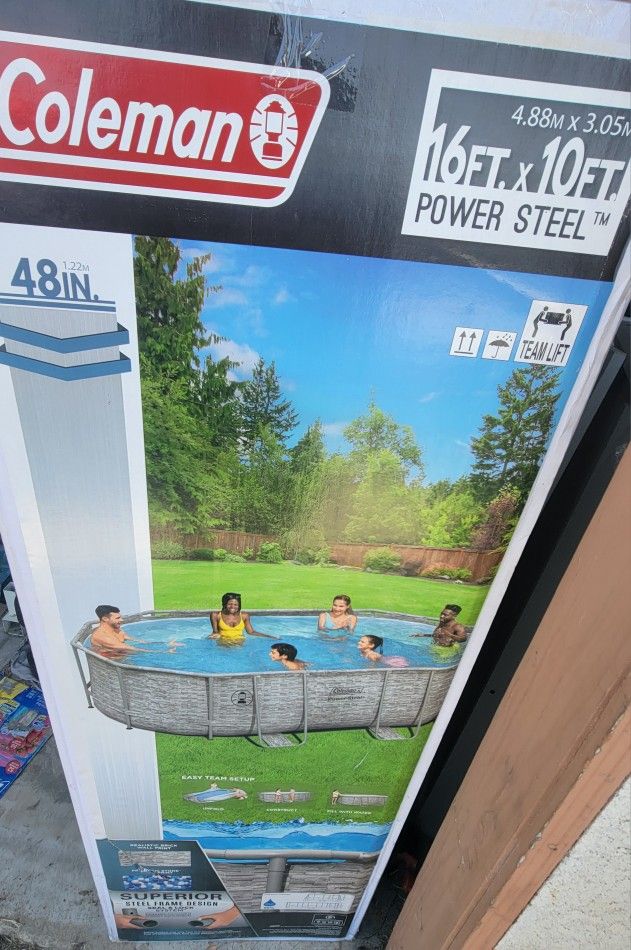 Brand New 16x10x48 swimming pool includes Filter pump and ladder.