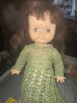 Vintage Doll With knitted Dress