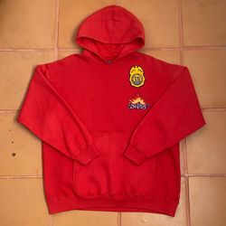 JNCO Jeans Red Flame 8ball Dice Cards Y2K 2000’s Hoodie Size XL Vintage