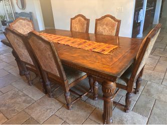 Solid wood table with 8 chairs
