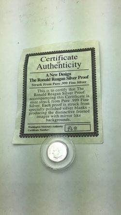 2006 Ronald Reagan .999 Fine 1/10th oz Silver Dime Proof