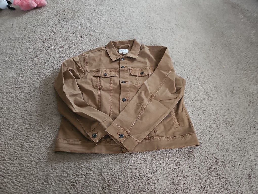 Mens Xl Brown Denimn Jacket Brand New Tags Still On