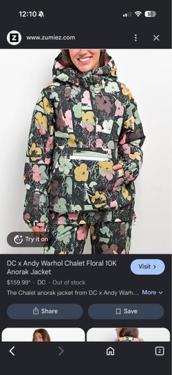 NEW DC x Andy Warhol Chalet Floral 10K Anorak Jacket