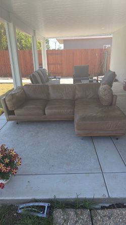 Leather sectional