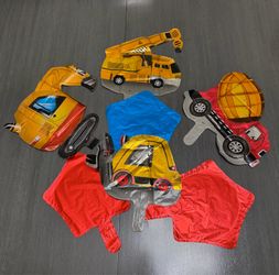 Construction themed birthday balloons