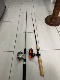 2 telescopic fishing poles travel ready