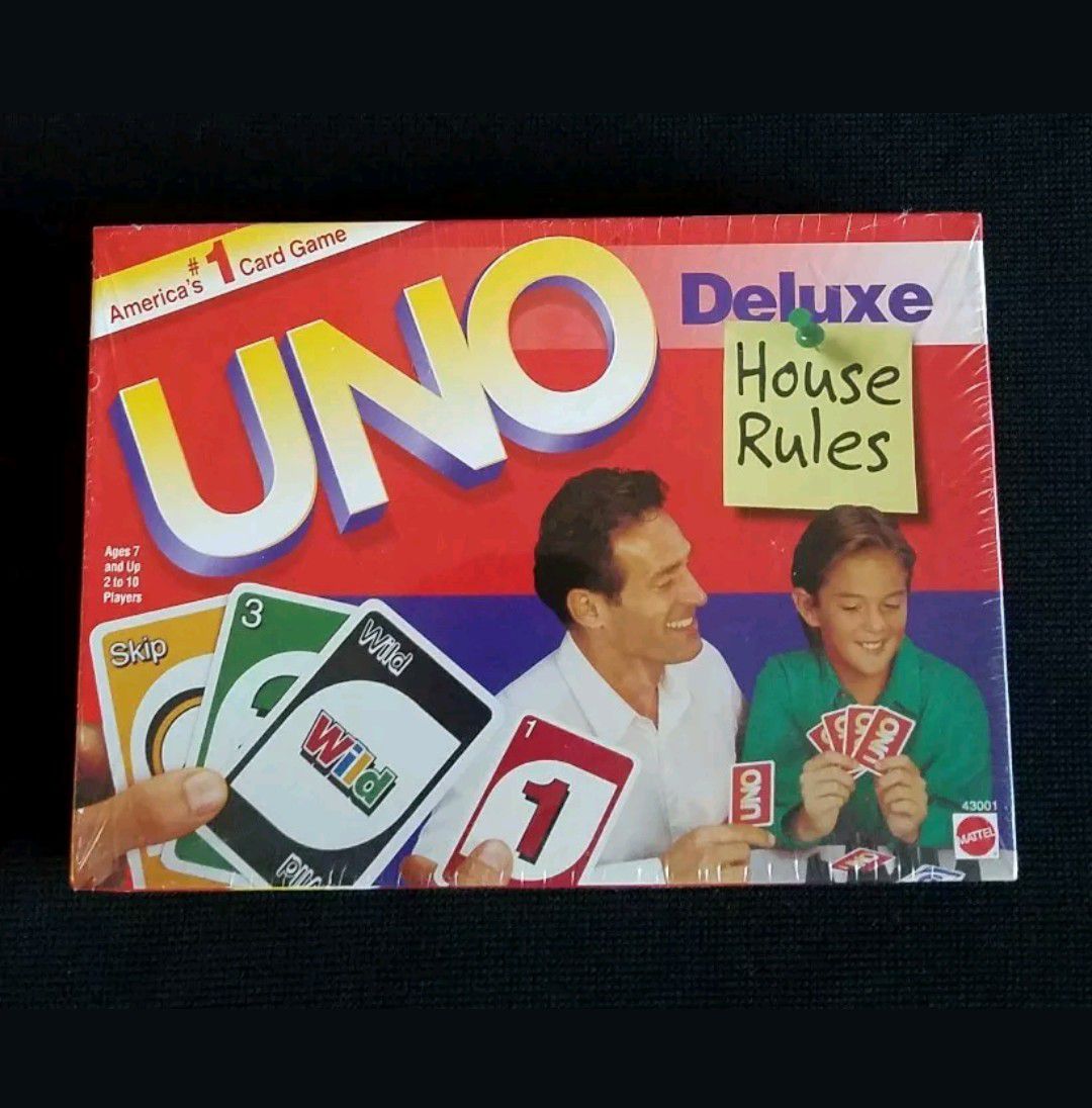 NEW! 1998 UNO Deluxe House Rules America's #1 Card Game Mattel Inc.