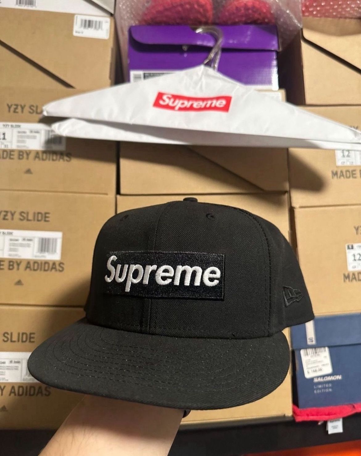 Supreme Box Logo New Era Fitted Hat Black