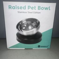 Pet Bowl Easy Travel Lumoleaf Raised Pet Bowl Stainless Steel Edition