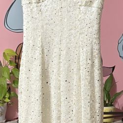 New Dress White With Sequin 