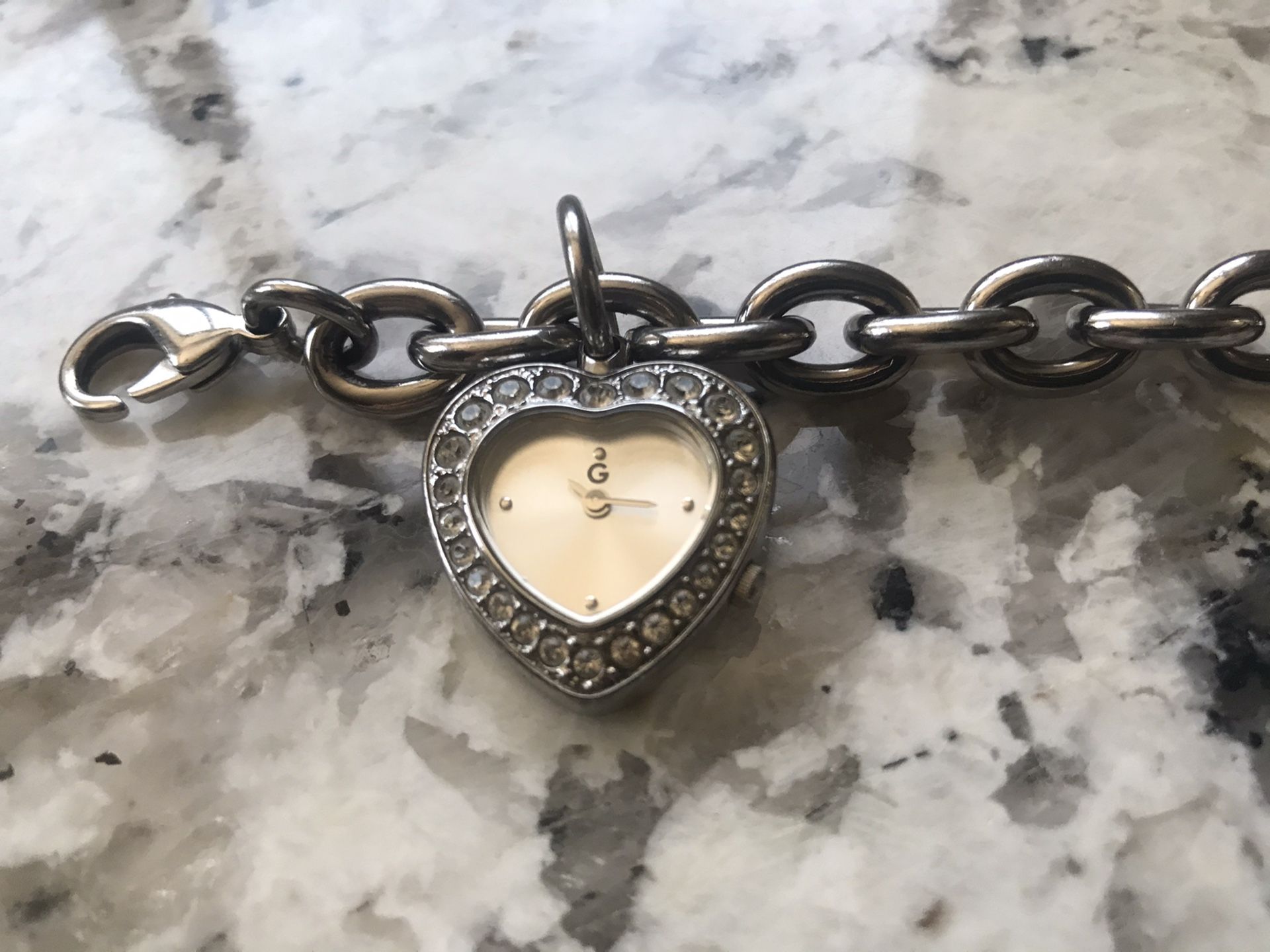 Guess Charm Bracelet with Heart Clock