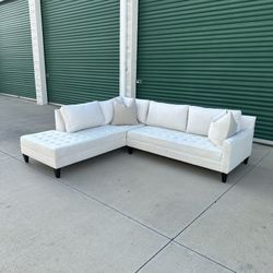 Z Gallerie L-Shaped Bumper Chaise White Sectional