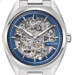 Bulova Surveyor Automatic Blue Dial Stainless Steel Bracelet Watch 41mm