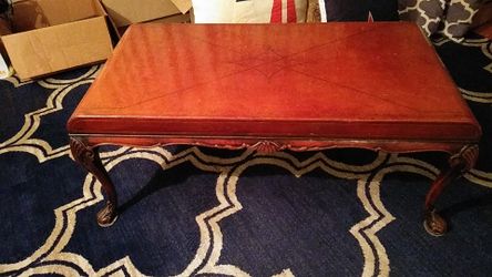 Vintage leather coffee table